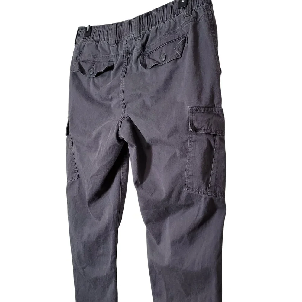 No Boundaries Mens Cargo Jogger Pants Elastic Waist M Grey